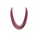 Red Ruby faceted Glass Filled Beads Stones NECKLACE 6 lines 489 Carats